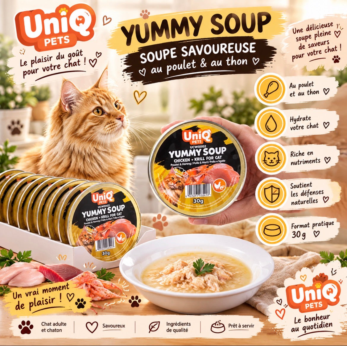 Yummy Soup pour Chat – Poulet & Thon 30 g