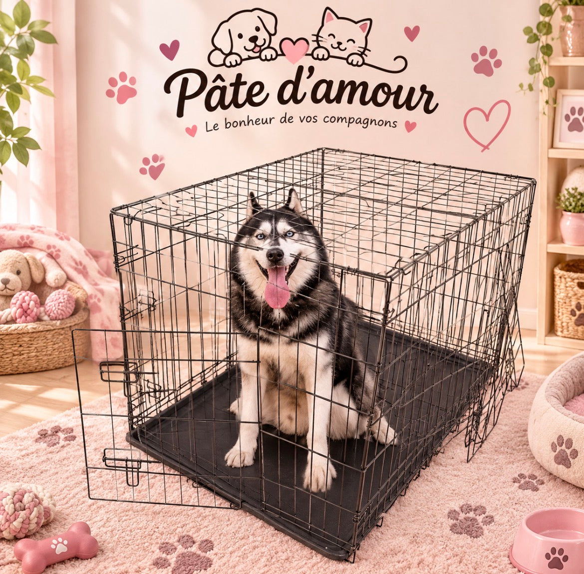 Cage de transport pliable pour chien et chat – Pâte d’amour