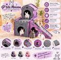 Maison Château pour Lapins avec Toboggan – Gris Violet