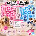 🐾 Lot de 9 Jouets pour Chiens – 2 Couleurs au choix