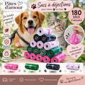 🐾 Sacs à Déjections pour Chiens – 180 Sacs / 12 Rouleaux