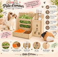 Mangeoire 3-en-1 pour Lapin et Cochon d’Inde – Foin, Nourriture & Eau