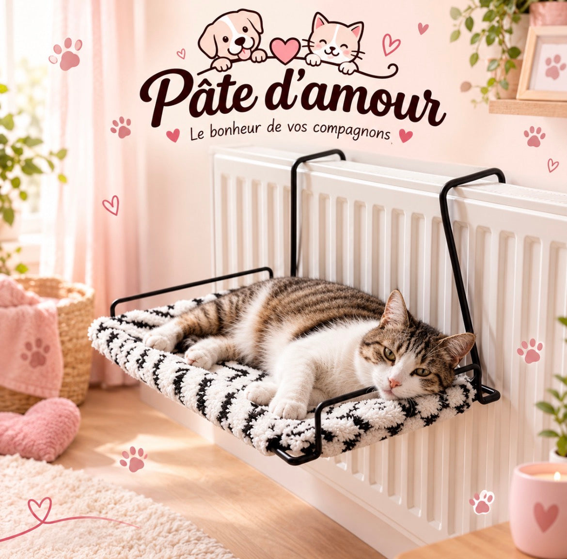 Lit Suspendu pour Chat – Hamac Confortable pour Radiateur