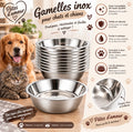 🐾🥣 Gamelles en acier inoxydable pour chiens et chats – Pâtes d’amour 🐶🐱