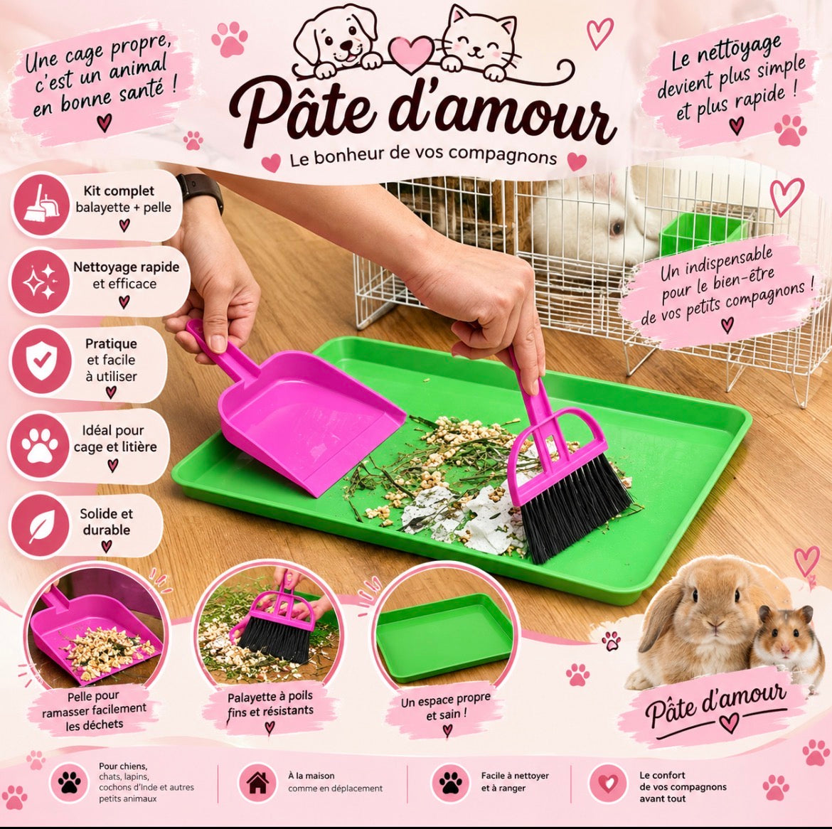 Kit Balayette & Pelle pour Cage et Litière – Pâte d’amour