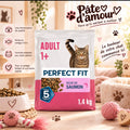 Perfect Fit Adult 1+ – Croquettes au saumon pour chat adulte 1,4 kg