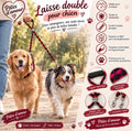 🐶❤️ Laisse double pour chien – Pâtes d’amour 🐾